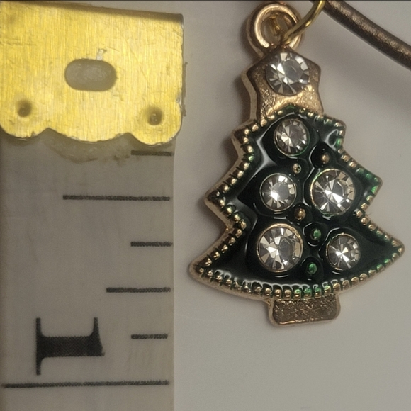 Brown Cord and Green Christmas Tree Necklace - Picture 6 of 9